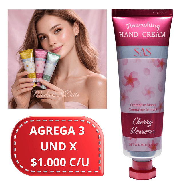 Crema de Manos SAS Cosmetics 50g - CHERRY BLOSSOMS