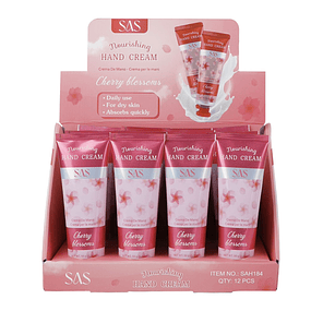 Caja de 12 Cremas de Manos SAS Cosmetics 50g - CHERRY BLOSSOMS