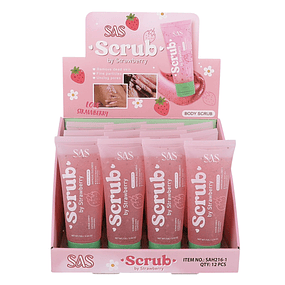 Caja de 12 Exfoliantes Corporales SAS Cosmetics 72g - SAH216-1 - STRAWBERRY