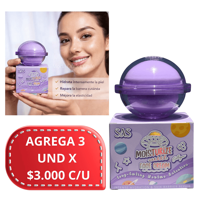 Crema Facial SAS Cosmetics Hidratacion Intensa - SAH193-3 