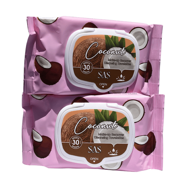 Toallitas Desmaquillantes SAS Cosmetics - Coconut 30 Toallas