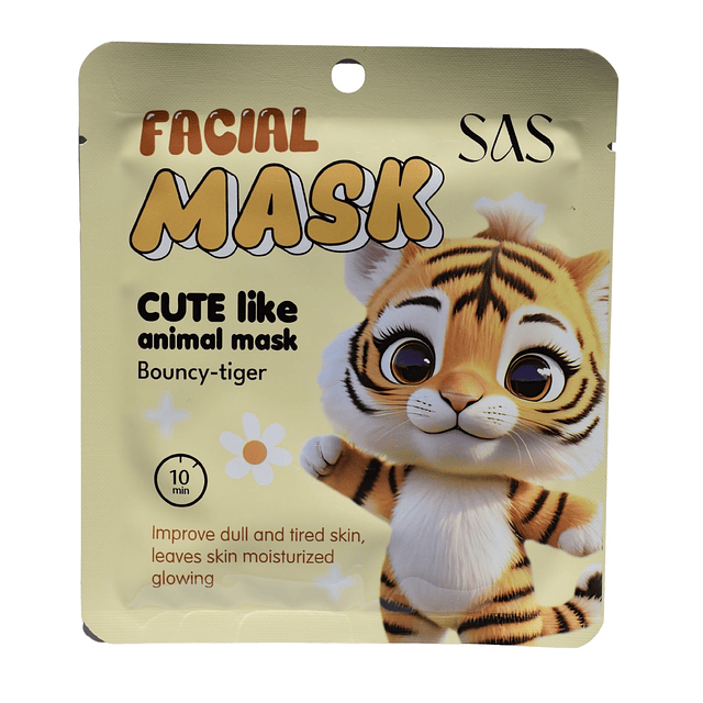 Mascarilla Facial SAS Cosmetics - SAH219-2 - BOUNCY TIGER