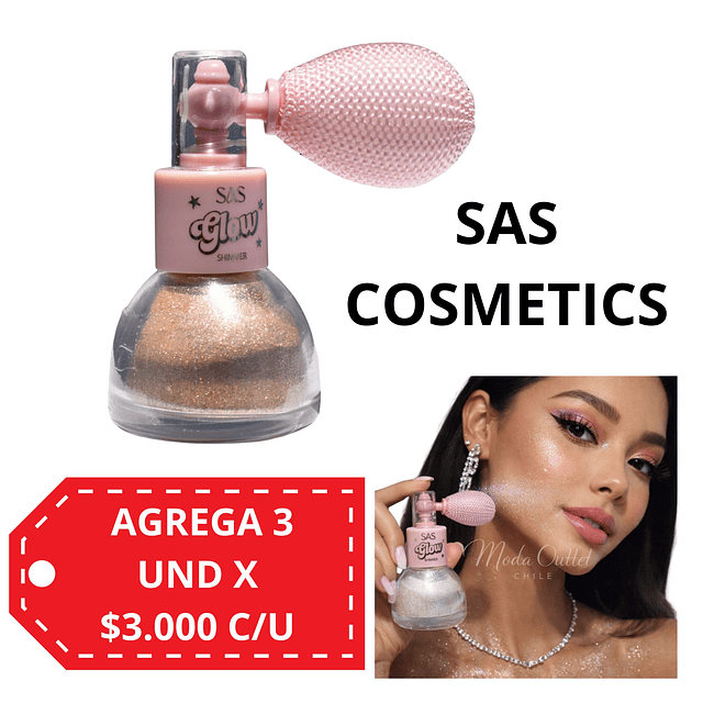 Iluminador en Polvo SAS Cosmetic con Difusor - SLP002 - TONO 03