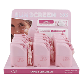 Display de 12 Protectores Solares Colgantes SAS Cosmetics 50 SPF - SAH220-3