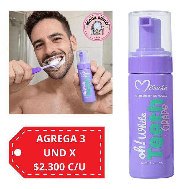 Mousse Blanqueadora de dientes Misucka 50Ml - GRAPE
