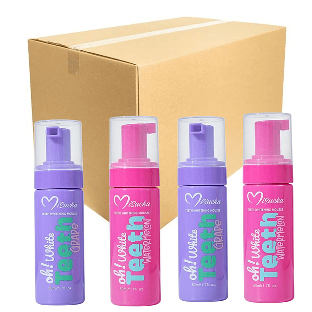 Caja de 12 Mousse Blanqueadores de dientes Misucka 50Ml - 2 Aromas