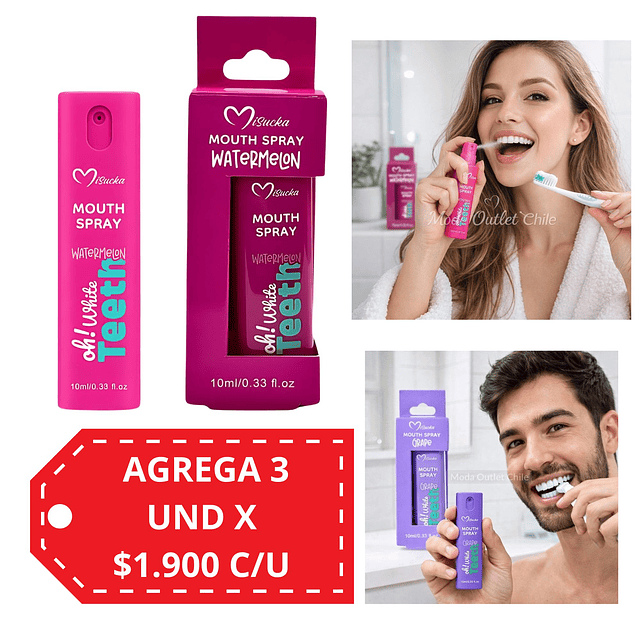 Spray Bucal White Teeth de Misucka 10 ml - Watermelon 