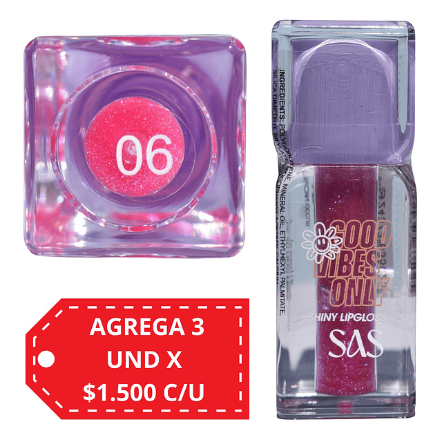 Brillo Labial SAS Cosmetics SAC214-A - TONO 06
