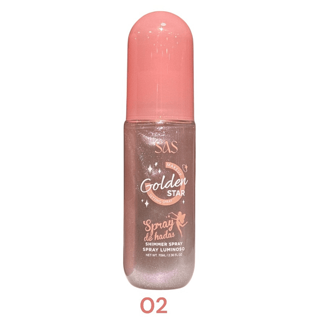 Brillo Corporal en Spray Polvo de Hadas SAS Cosmetics SAC019-B - TONO 02