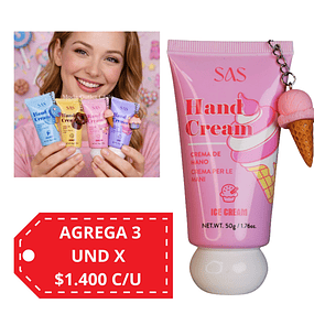 Crema de Manos Hidratante SAS Cosmetics 50g- SAH179 - ICE CREAM