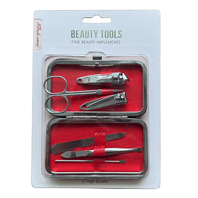Set de Herramientas de Belleza Beauty Tools 6 Piezas - ROJO 