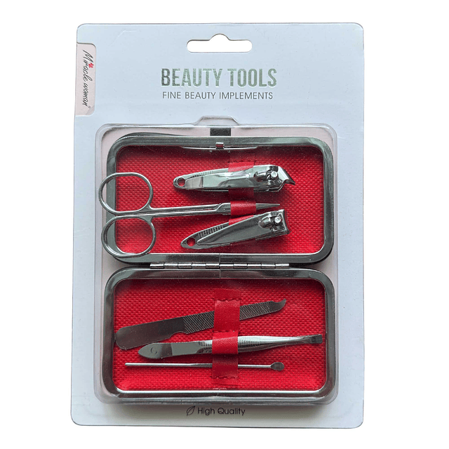 Set de Herramientas de Belleza Beauty Tools 6 Piezas - ROJO 
