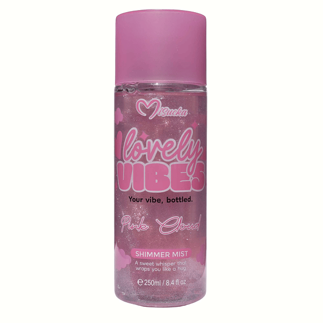 Body Mist Misucka Lovely Vibes Con Shimmer / Brillo  250 Ml  - PINK CLOUD