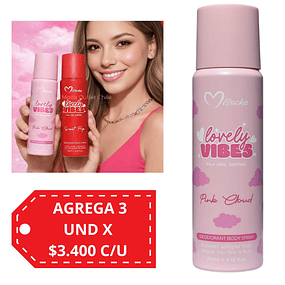 Body splash Desodrante de Misucka Lovely Vibes 250 Ml  - PINK CLOUD