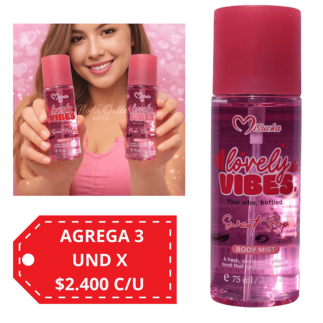 Body Mist Lovely Vibes de Misucka 75 Ml - SWEET POP