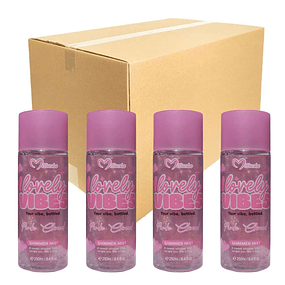 Caja de 12 Body Mist Misucka Lovely Vibes Con Shimmer / Brillo 250 Ml - PINK CLOUD