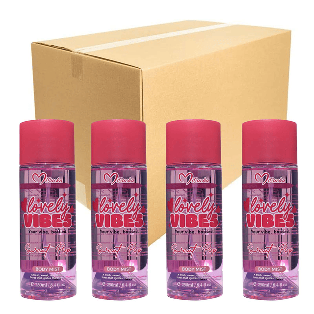Caja de 12 Body Mist Misucka Lovely Vibes 250 Ml - SWEET POP