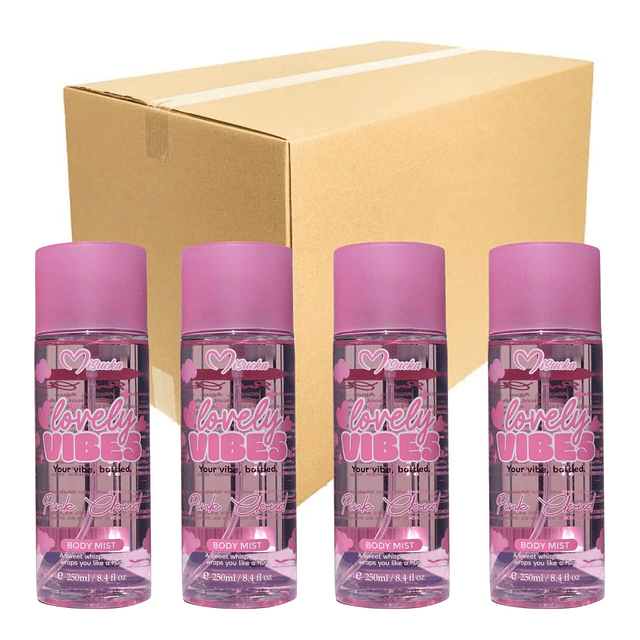 Caja de 12 Body Mist Misucka Lovely Vibes 250 Ml - PINK CLOUD