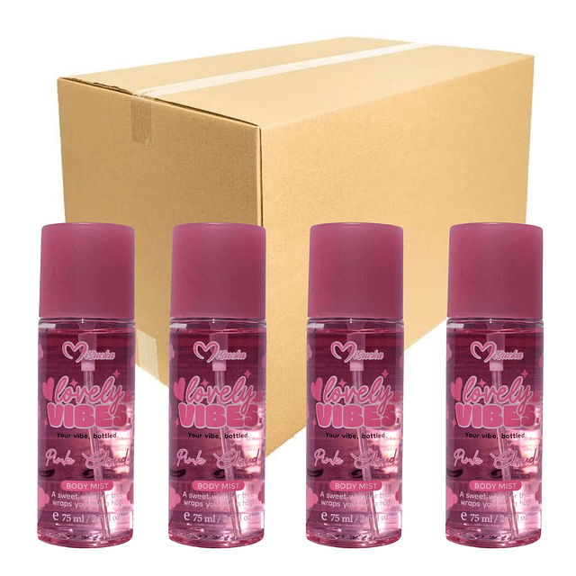 Caja de 12 Body Mist Lovely Vibes de Misucka 75 Ml - PINK CLOUD