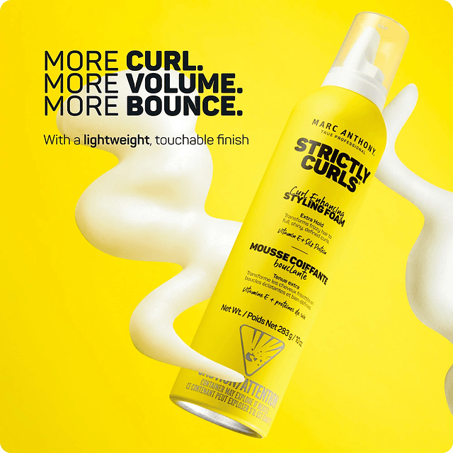 Mousse Definidor de Risos Coiffante Strictly Curls Vitamin E + Proteínas - MARC ANTHONY 