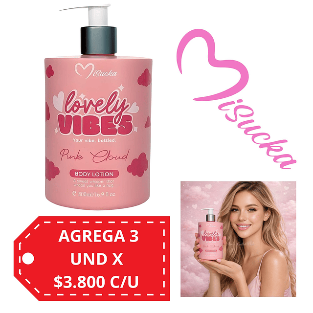 Crema Corporal Lovely Vibes de Misucka - 500 ML  - Pink Cloud