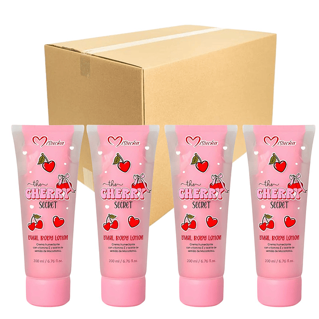 Caja de 12 Crema Corporal Dual The Cherry Secret Misucka - 200 ML