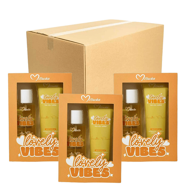 Caja de 12 Pack Duo Fragancia + Crema Corporal Lovely Vibes Vanilla Elixir - Misucka