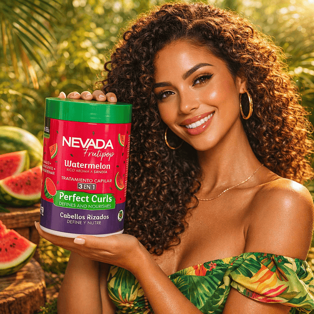 Mascarilla Capilar 3 en 1 NEVADA Rizos Watermelon - 1 KG