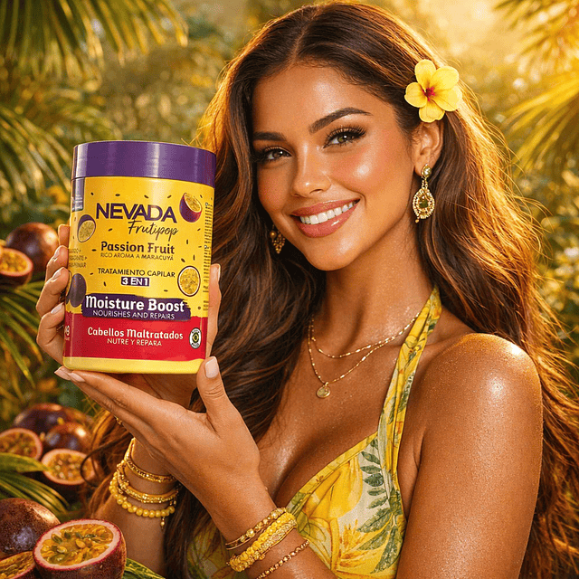 Mascarilla Capilar 3 en 1 NEVADA Cabellos Maltratados Maracuya - 1 KG