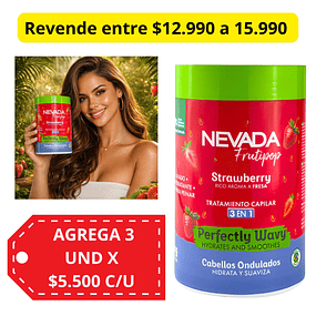 Mascarilla Capilar 3 en 1 NEVADA Cabellos Ondulados Fresa - 1 KG