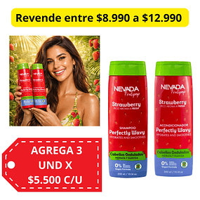 Pack Shampo y Acondicionador NEVADA Cabellos Ondulados Fresa - 300 Ml