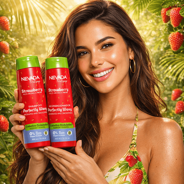 Pack Shampo y Acondicionador NEVADA Cabellos Ondulados Fresa - 300 Ml