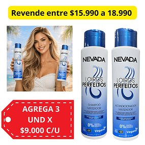 Pack Shampo y Acondicionador NEVADA Matizador / Loiros Perfeitos  - 500 Ml