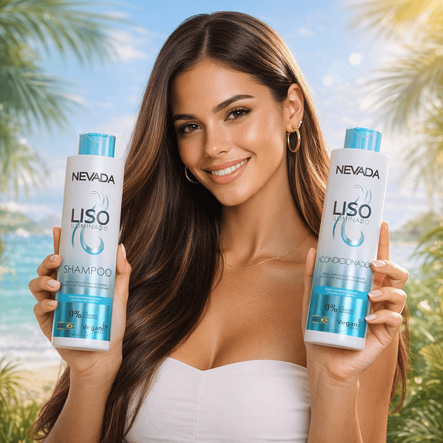 Pack Shampo y Acondicionador NEVADA Liso Iluminado - 500 Ml 