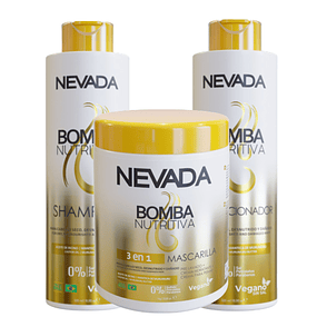Tripack Shampo, Acond, Mascarilla NEVADA -  Bomba Nutritiva