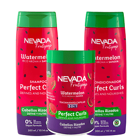 Tripack Shampo, Acond, Mascarilla NEVADA -  Rizados Watermelon