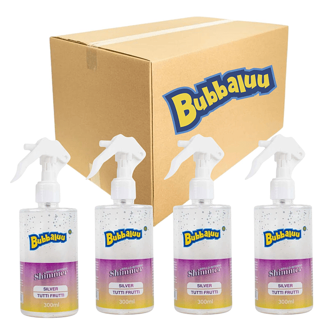 Caja de 12 Brillos Corporales Multiuso Bubbaluu 300 ML - Silver