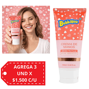 Crema de Manos Bubbaluu 100 Ml - Aroma Frutilla 