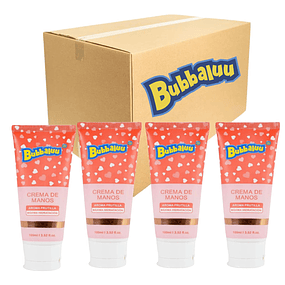 Caja de 24 Cremas de Manos Bubbaluu 100 Ml - Aroma FRUTILLA
