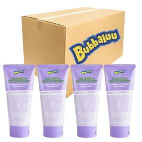 Caja de 12 Limpiadores Facial Bubbaluu Colageno y Acido Hialuronico - 180g - FT-1844