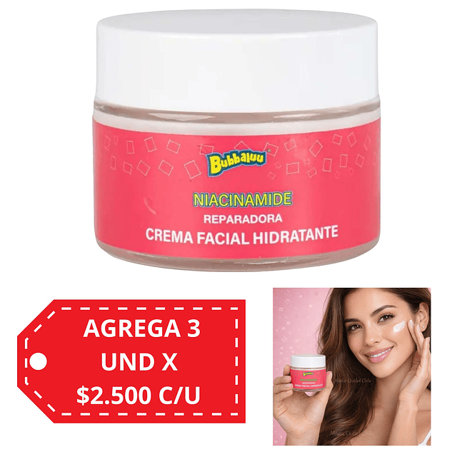 Crema Facial Bubbaluu Niacinamide 50g - FT-1866