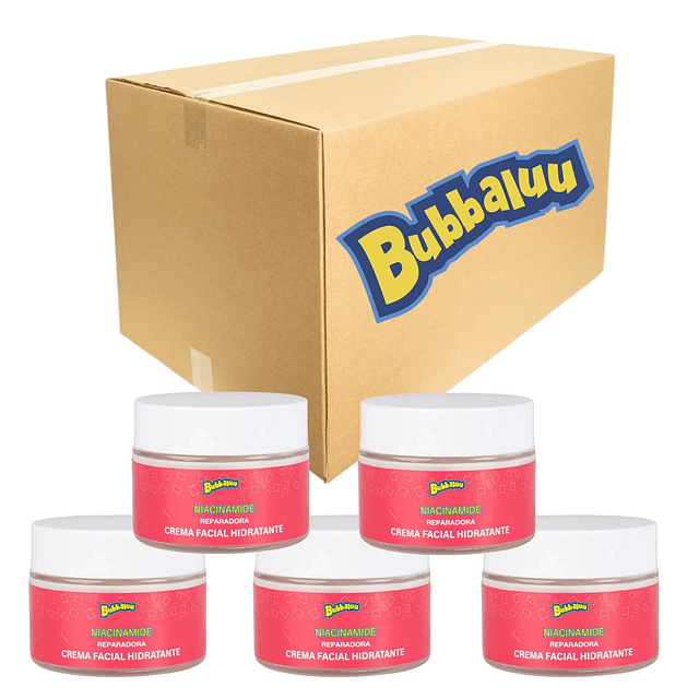 Caja de 12 Cremas Faciales Bubbaluu Niacinamide 50g