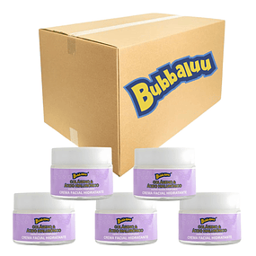 Caja de 12 Cremas Faciales Bubbaluu Colageno y Acido Hyaluronico 50g