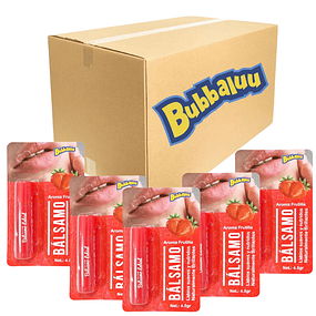 Caja de 24 Balsamos Labiales de Bubbaluu FT1701 - AROMA FRUTILLA