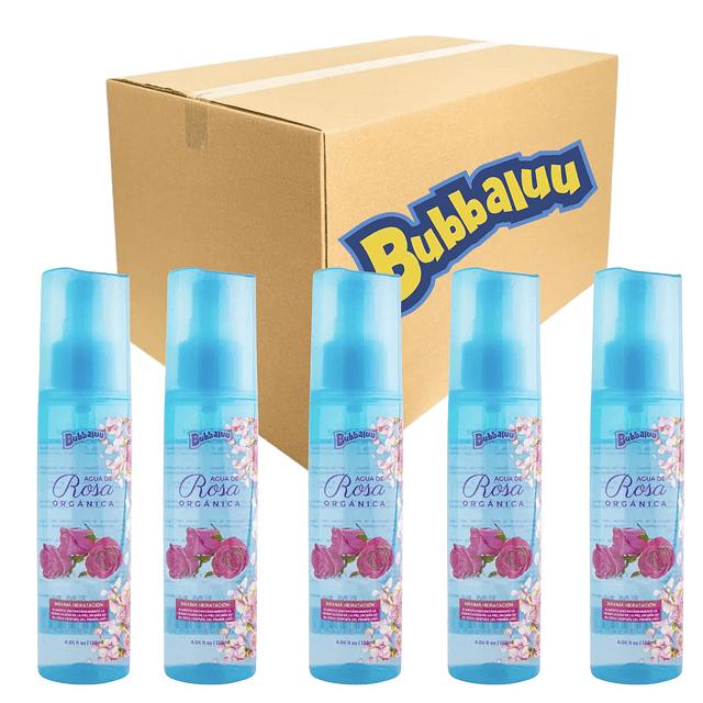 Caja de 12 Aguas de Rosas Ultra Hidratante Bubbaluu 120 ML - FT-1835