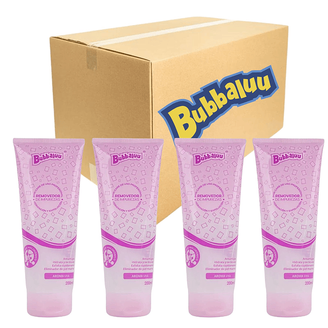 Caja de 12 Exfoliantes Removedores de Impurezas Bubbaluu - FT-1863 - AROMA UVA