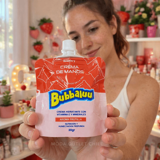 Crema de Manos Bubbaluu 30gm - Aroma FRUTILLA - 1809