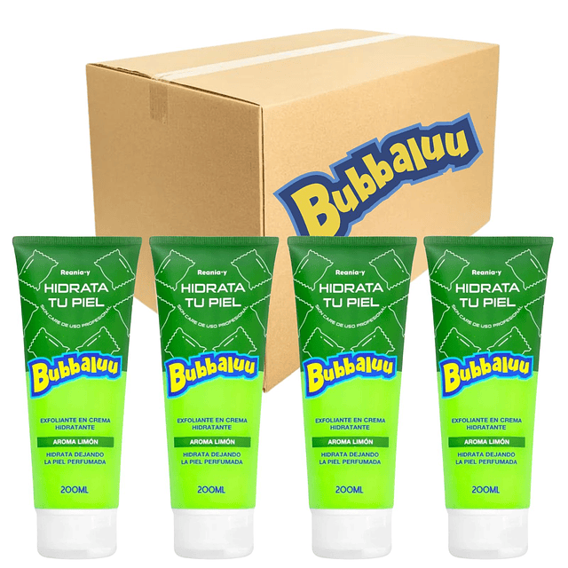 Caja de 12 Exfoliante en Crema Hidratante Bubbaluu - FT-1824 - AROMA LIMON - 200 ml