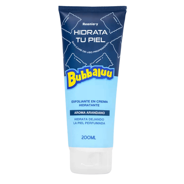 Caja de 12 Exfoliante en Crema Hidratante Bubbaluu - FT-1828 - AROMA ARANDANO - 200 ml
