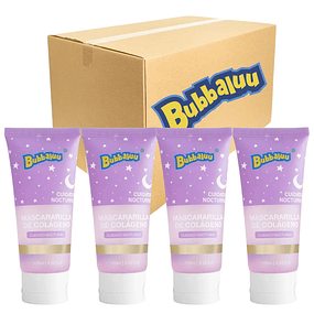 Caja de 12 Mascarilla Facial de Colágeno Nocturna BUBBALUU - 100 ml